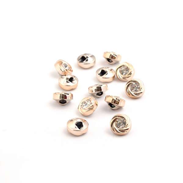 Пуговица со стразой под золото 11мм на ножке (1012) оптом