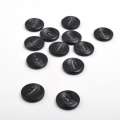 Пуговица черная с серой полоской 21мм на 4 прокола (1001) оптом