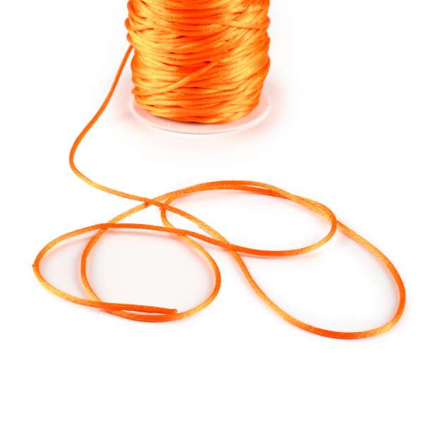 Шнур-сутаж атласный круглый оранжевый оптом