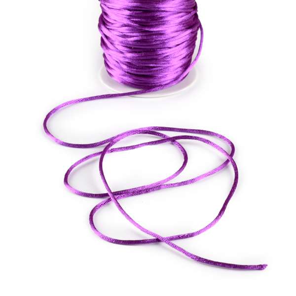 Шнур-сутаж атласный круглый фиолетовый оптом