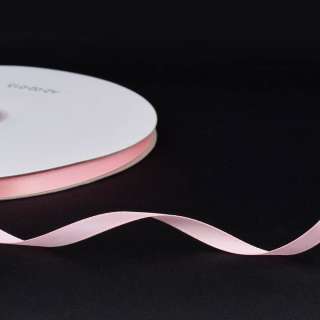 Стрічка атласна 7мм рожева світла А2-02-013 на метраж (бобіна 100яр / 115,6г) оптом