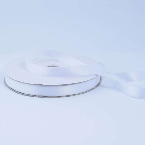 Лента атласная 15мм белая А2-05-001 на метраж (бобина 100яр/230г) оптом