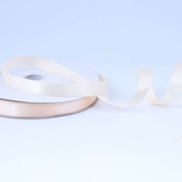 Лента атласная 15мм бежевая светлая А2-05-006 на метраж (бобина 100яр/230г) оптом