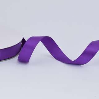 Стрічка атласна 20мм фіолетова А2-06-144 на метраж (бобіна100яр / 283,3гр) оптом