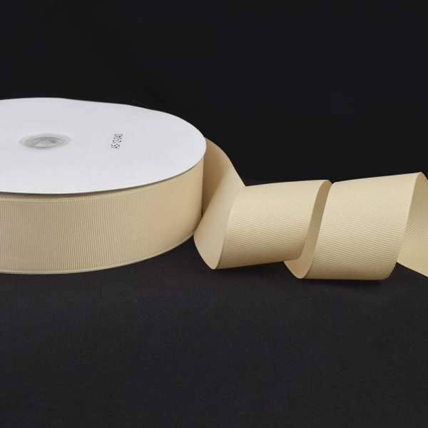 Лента репсовая ш.4 см А5-12-040 бежевая светлая на метраж (в бобине 100яр/685г) оптом