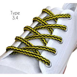 Шнурки обувные 1 пара 120см черно-желтые оптом