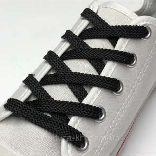 Шнурки обувные плоские 1 пара 100см черные оптом