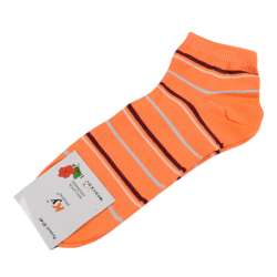 Шкарпетки помаранчеві яскраві в коричнево-жовту смужку (1пара)