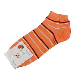 Носки оранжевые темные в коричнево-серую полоску (1пара) оптом