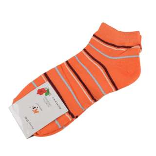 Носки оранжевые в коричнево-белую полоску (1пара) оптом