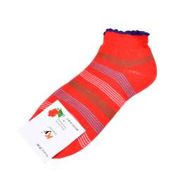 Шкарпетки червоні в зелено-блакитну смужку (1пара)