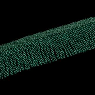 Бахрома шторная шнур витой 6,5 см зеленая темная оптом