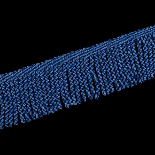 Бахрома шторная шнур витой 6,5 см синяя оптом