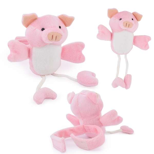 Підхват для штор м'яка іграшка на липучці свинка 20х12х6 см 1шт рожева оптом