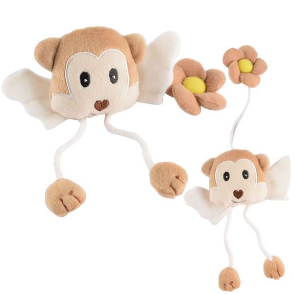 Подхват для штор мягкая игрушка на резинке обезьянка 20х9х4 см 1 шт бежевая оптом