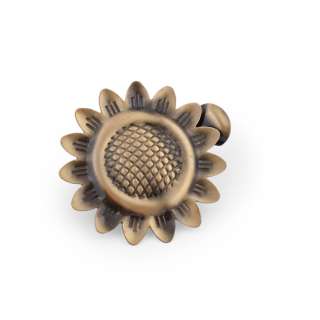 Прищіпка декоративна для штор метал соняшник 11см бронзова оптом